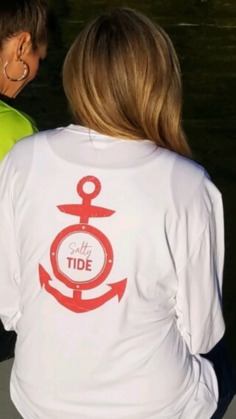 Long Sleeve Performance Anchor Tee White