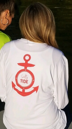 Long Sleeve Performance Anchor Tee White