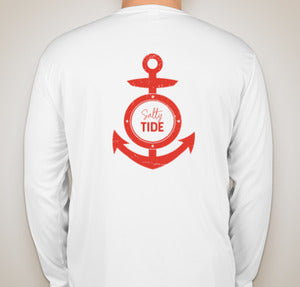 Long Sleeve Performance Anchor Tee White