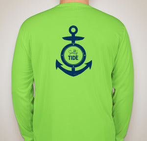 Long Sleeve Performance Anchor Tee Lime Green